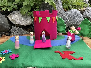 Play mats,   Peg Dolls. princess mat