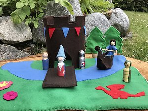 Play mats,   Peg Dolls. knight mat