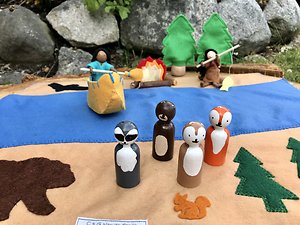 Play mats,   Peg Dolls. nature mat